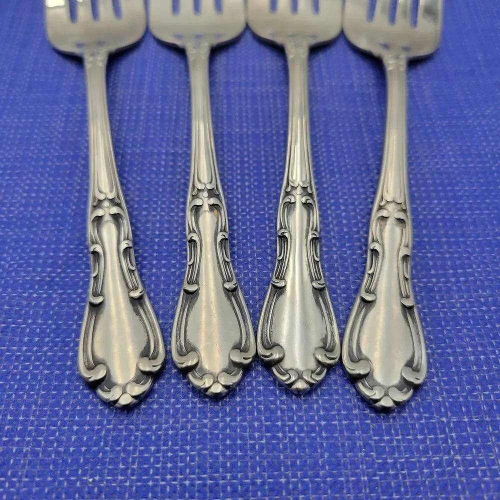 Set of 4 Towle Silver Merrimack Stainless Steel USA Salad Fork